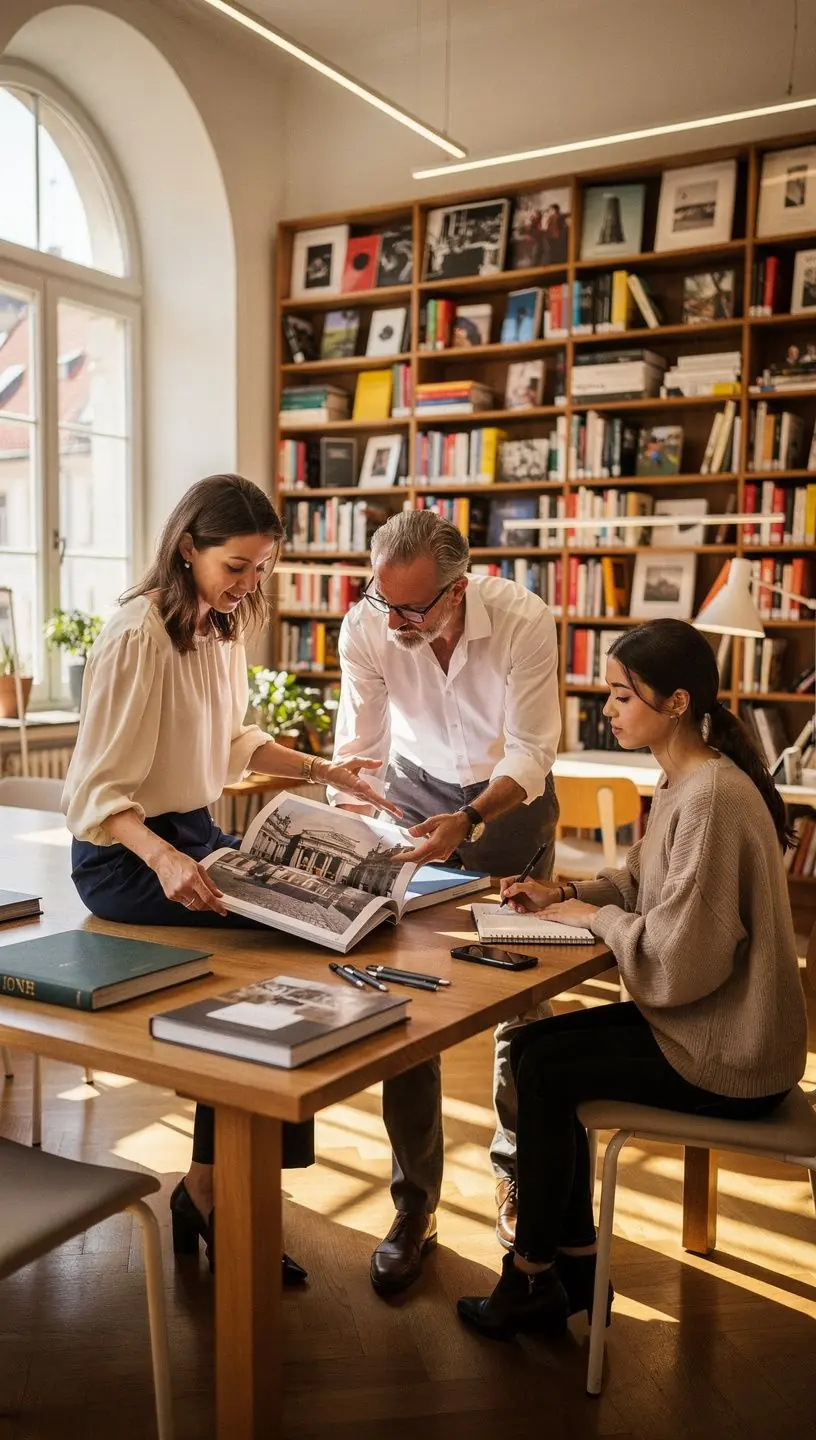 Eine Sammlung von Kunst- und DesignbГјchern, die die Entwicklung der Architektur durch eindrucksvolle Bilder veranschaulicht.